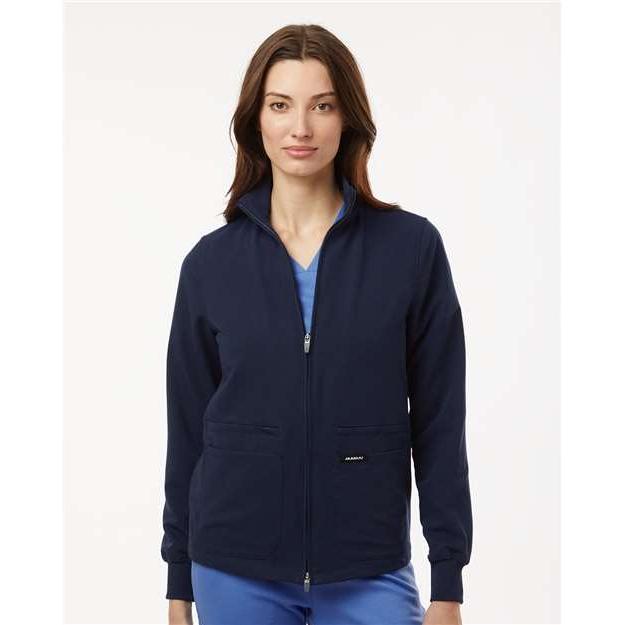 no-logo Jaanuu Ladies Ceri Essential Full-Zip 6-Pocket Scrub Jacket-Thread Logic-Thread Logic