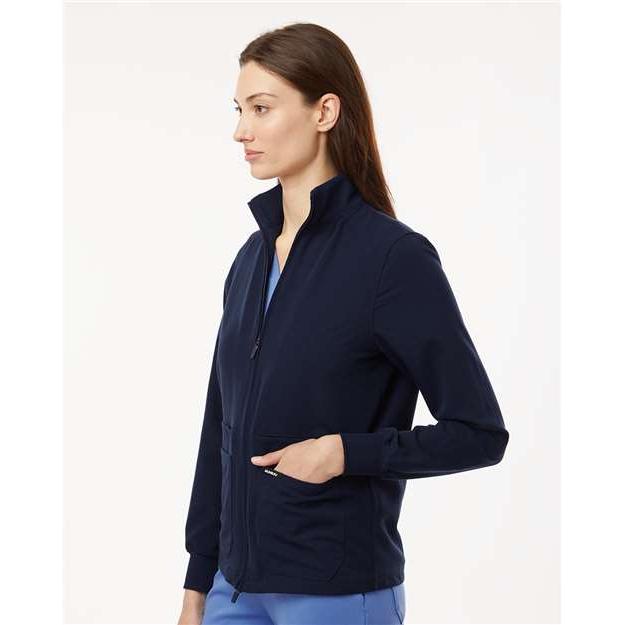 no-logo Jaanuu Ladies Ceri Essential Full-Zip 6-Pocket Scrub Jacket-Thread Logic-Thread Logic