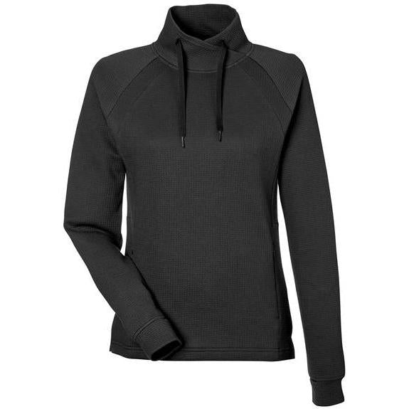 North End Ladies Rhythm Waffle Cross-Neck Pullover | Thread Logic