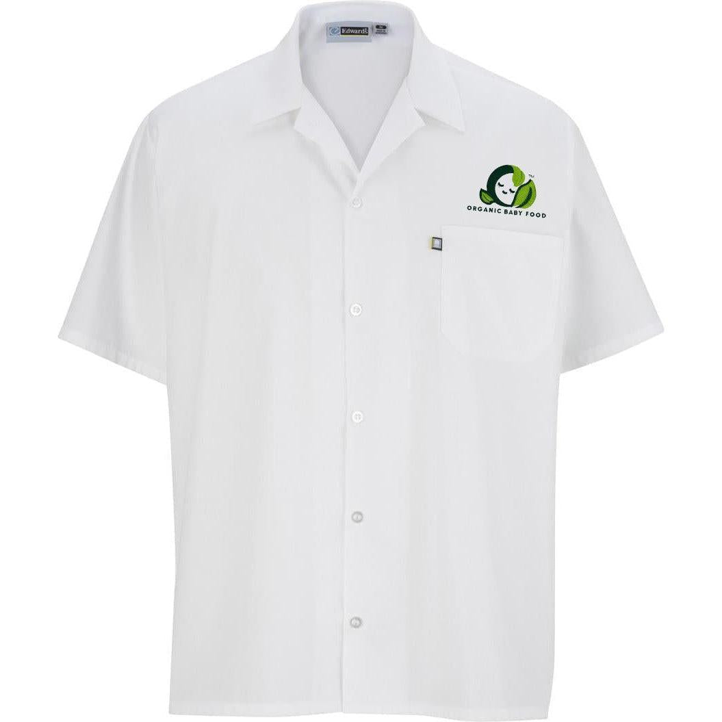 no-logo Edwards Button Front Short Sleeve Cook Shirt with Mesh-Men's Dress Workwear-Edwards-Thread Logic