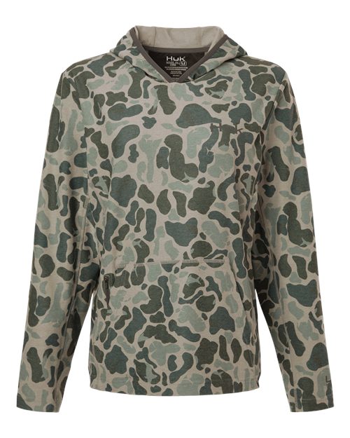 no-logo HUK WoColdfront+ KC Print Hooded Sweatshirt-HUK-Volcanic Ash-XS-Thread Logic