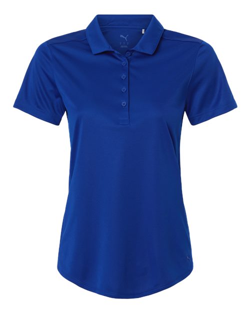 logo-left Puma Golf Womens Pure 2.0 Polo-Puma-Festive Royal-S-Thread Logic