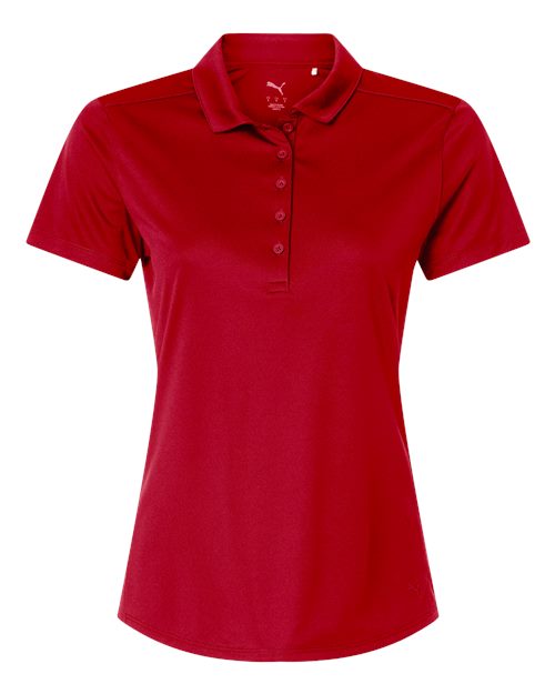 logo-left Puma Golf Womens Pure 2.0 Polo-Puma-Strong Red-S-Thread Logic