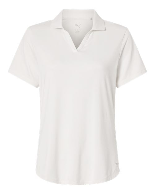 logo-left Puma Golf Womens Icon Heather Polo-Puma-Warm White Heather-S-Thread Logic