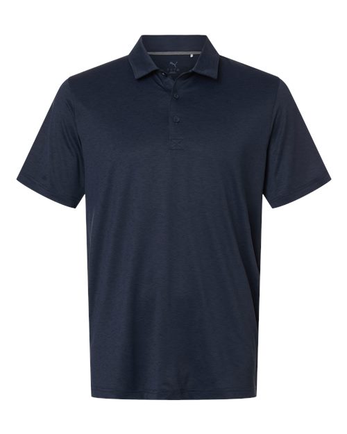 logo-left Puma Golf Icon Heather Polo 2.0-Puma-Deep Navy Heather-S-Thread Logic