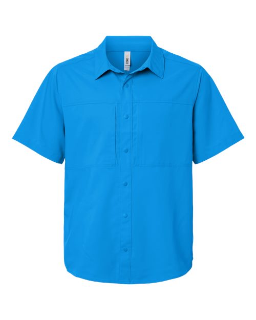 logo-left CORE365 UltraUVP Shoreline Short Sleeve Staff Shirt-CORE365-Electric Blue-S-Thread Logic