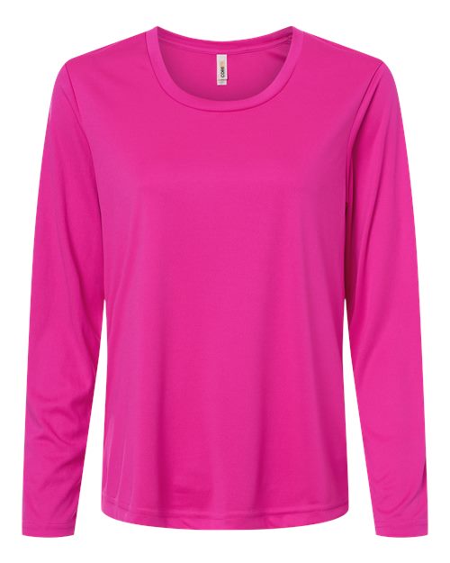 logo-left CORE365 WoCapital Performance Long Sleeve T-Shirt-CORE365-Bright Magenta-XS-Thread Logic