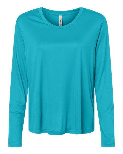 logo-left CORE365 WoCapital Performance Long Sleeve T-Shirt-CORE365-Clear Teal-XS-Thread Logic
