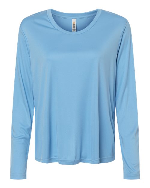 logo-left CORE365 WoCapital Performance Long Sleeve T-Shirt-CORE365-Columbia Blue-XS-Thread Logic