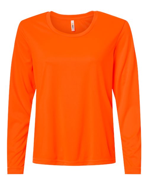 logo-left CORE365 WoCapital Performance Long Sleeve T-Shirt-CORE365-Safety Orange-XS-Thread Logic