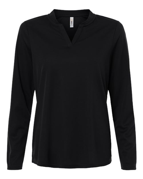 logo-left CORE365 WoNova Performance Long Sleeve Pique Polo-CORE365-Black-XS-Thread Logic