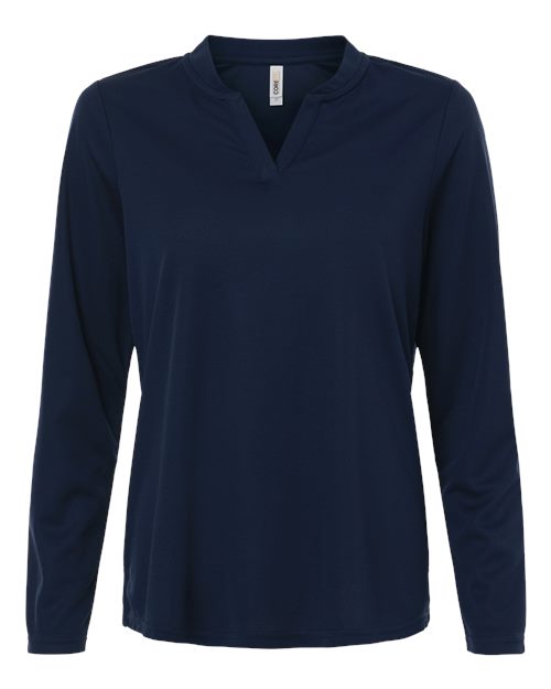 logo-left CORE365 WoNova Performance Long Sleeve Pique Polo-CORE365-Classic Navy-XS-Thread Logic
