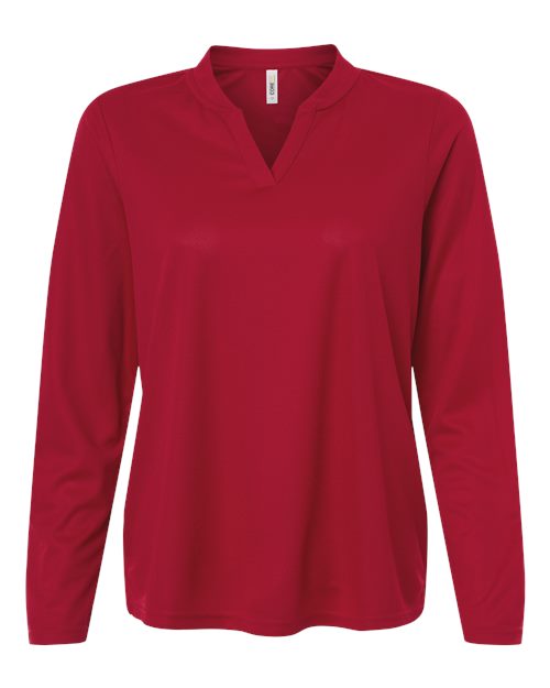 logo-left CORE365 WoNova Performance Long Sleeve Pique Polo-CORE365-Classic Red-XS-Thread Logic