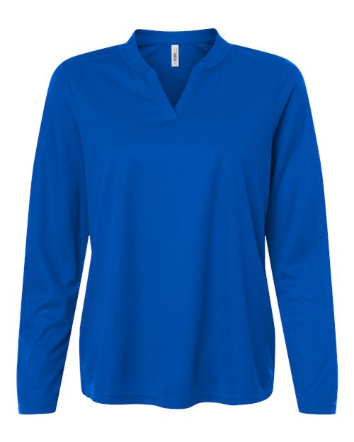 logo-left CORE365 WoNova Performance Long Sleeve Pique Polo-CORE365-True Royal-XS-Thread Logic