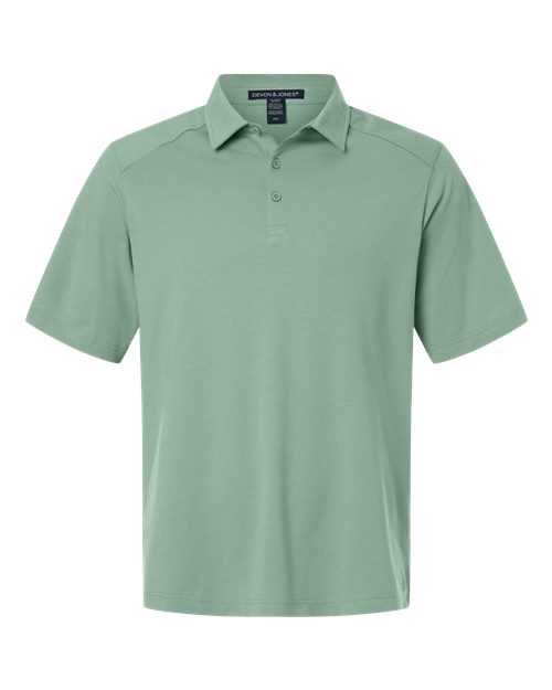 logo-left Devon & Jones Seaton Pebble Textured Polo-Devon&Jones-Balsam Green-S-Thread Logic