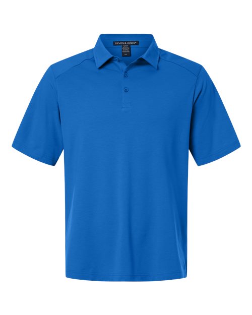 logo-left Devon & Jones Seaton Pebble Textured Polo-Devon&Jones-French Blue-S-Thread Logic