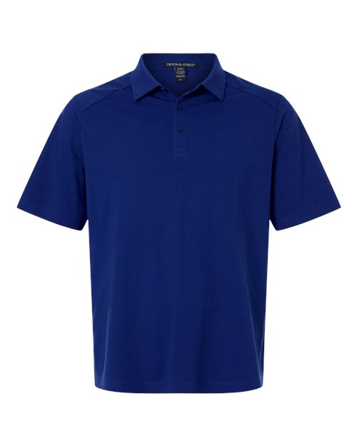 logo-left Devon & Jones Seaton Pebble Textured Polo-Devon&Jones-Midnight Royal-S-Thread Logic