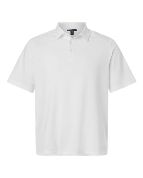 logo-left Devon & Jones Seaton Pebble Textured Polo-Devon&Jones-White-S-Thread Logic