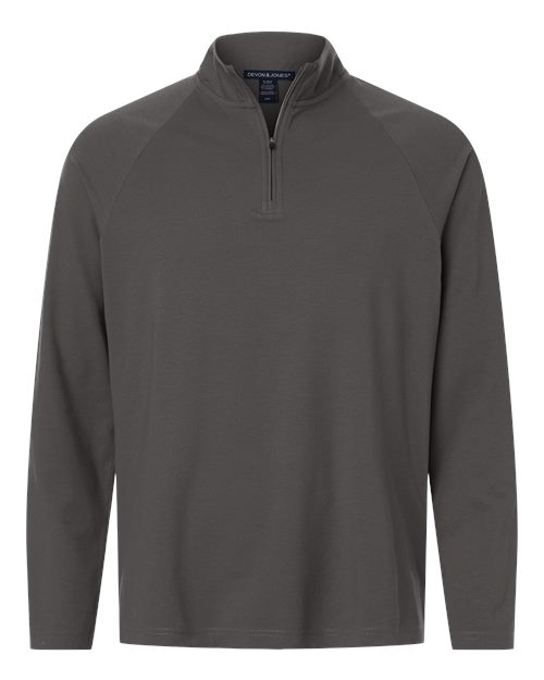 logo-left Devon & Jones Seaton Pebble Textured Quarter-Zip Pullover-Devon&Jones-Graphite-S-Thread Logic