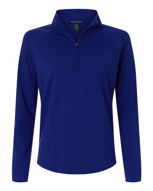 logo-left Devon & Jones WoSeaton Pebble Textured Quarter-Zip Pullover-Devon&Jones-Midnight Royal-XS-Thread Logic