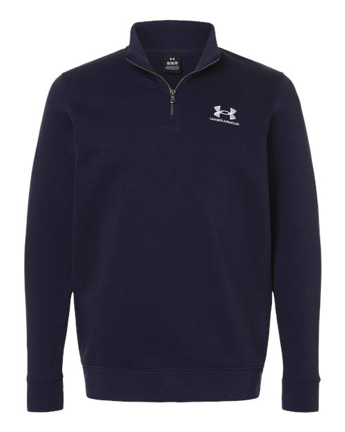 logo-left Under Armour Icon Fleece Quarter-Zip Pullover-Under Armour-Midnight Navy/ White-S-Thread Logic