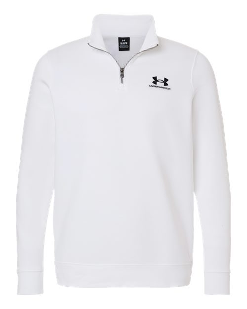 logo-left Under Armour Icon Fleece Quarter-Zip Pullover-Under Armour-White/ Black-S-Thread Logic