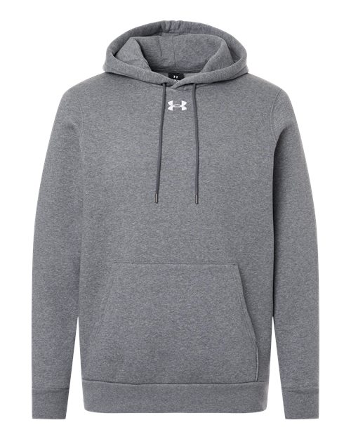 logo-left Under Armour Team Icon Fleece Hooded Sweatshirt-Under Armour-Pitch Grey Medium Heather/ White-S-Thread Logic