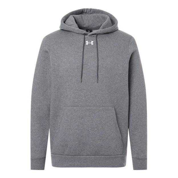 logo-left Under Armour Team Icon Fleece Hooded Sweatshirt-Under Armour-Pitch Grey Medium Heather/ White-S-Thread Logic