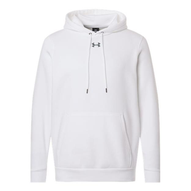 logo-left Under Armour Team Icon Fleece Hooded Sweatshirt-Under Armour-White/ Pitch Grey Medium Heather-S-Thread Logic