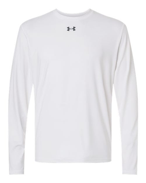 logo-left Under Armour Team Vanish Long Sleeve T-Shirt-Under Armour-White/ Pitch Grey-S-Thread Logic