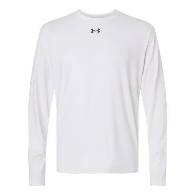 logo-left Under Armour Team Vanish Long Sleeve T-Shirt-Under Armour-White/ Pitch Grey-S-Thread Logic