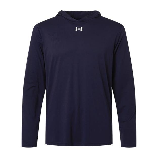 logo-left Under Armour Team Vanish Hooded Long Sleeve T-Shirt-Under Armour-Midnight Navy/ White-S-Thread Logic