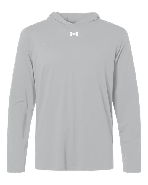 logo-left Under Armour Team Vanish Hooded Long Sleeve T-Shirt-Under Armour-Mod Grey/ White-S-Thread Logic