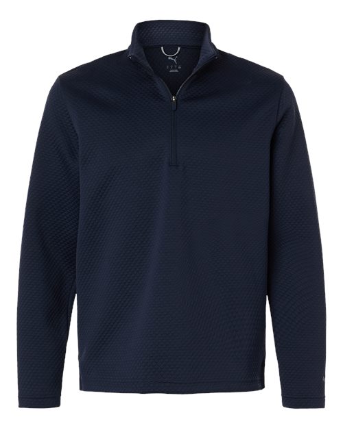 logo-left Puma Golf Pebble Quarter-Zip Pullover-Puma-Deep Navy-S-Thread Logic