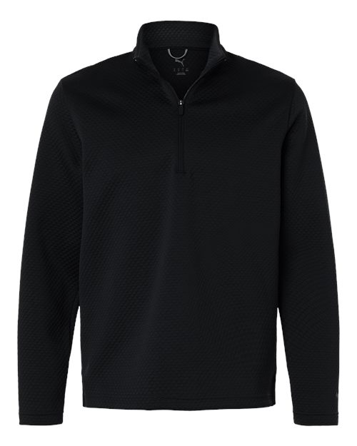 logo-left Puma Golf Pebble Quarter-Zip Pullover-Puma-Puma Black-S-Thread Logic