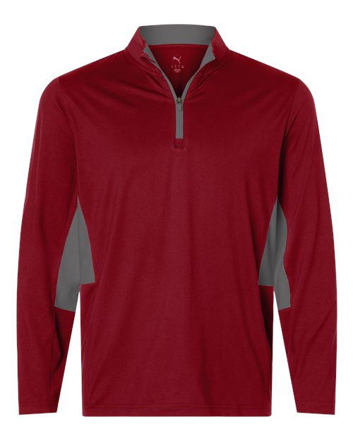 logo-left Puma Golf Pure 2.0 Quarter-Zip-Puma-Dark Crimson/ Slate Sky-S-Thread Logic
