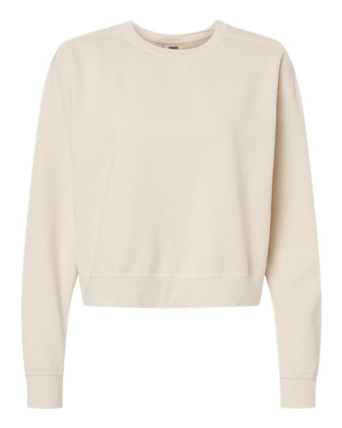 logo-left Comfort Colors WoGarment-Dyed Mid-Length Crewneck Sweatshirt-Comfort Colors-Ivory-S-Thread Logic