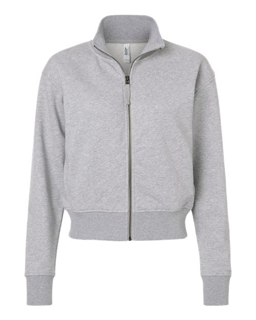 logo-left American Apparel WoFrench Terry Full-Zip Jacket-American Apparel-Heather Grey-S-Thread Logic