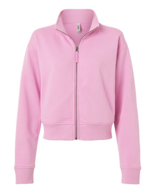 logo-left American Apparel WoFrench Terry Full-Zip Jacket-American Apparel-Powder Pink-S-Thread Logic