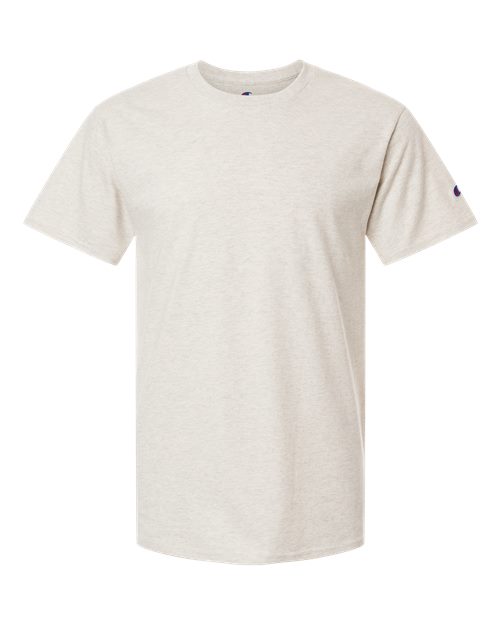 logo-left Champion Unisex Jersey T-Shirt-Champion-Oatmeal Heather-S-Thread Logic
