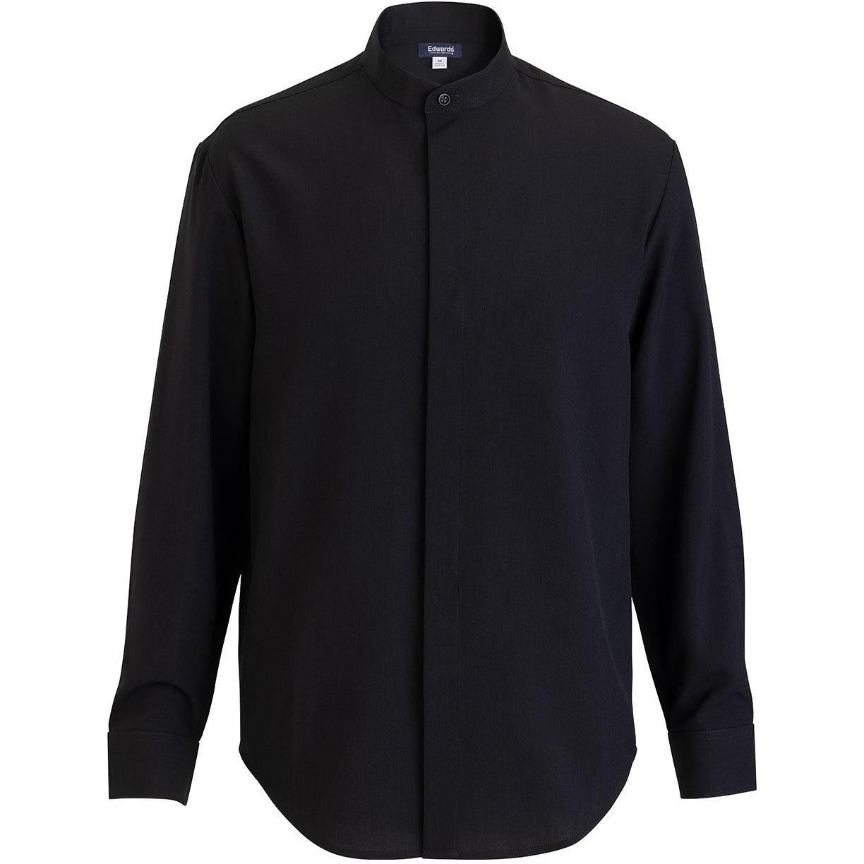 Edwards Flexbatiste Banded Collar Long Sleeve Mens Shirt