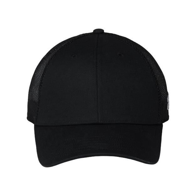 no-logo Under Armour Team Mid Trucker Cap-Under Armour-Black/ Black/ White-Adjustable-Thread Logic