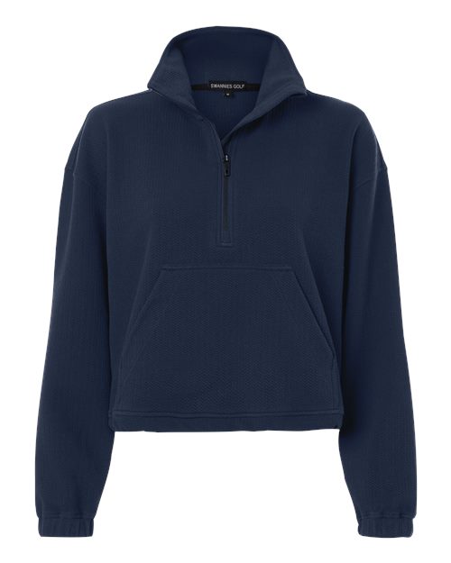 logo-left Swannies WoKenna Quarter-Zip Pullover-Swannies-Navy-XS-Thread Logic