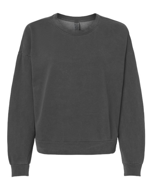 logo-left Independent Trading Co. WoCalifornia Wave Wash Sunday Crewneck Sweatshirt-Independent Trading Co.-Pigment Black-XS-Thread Logic