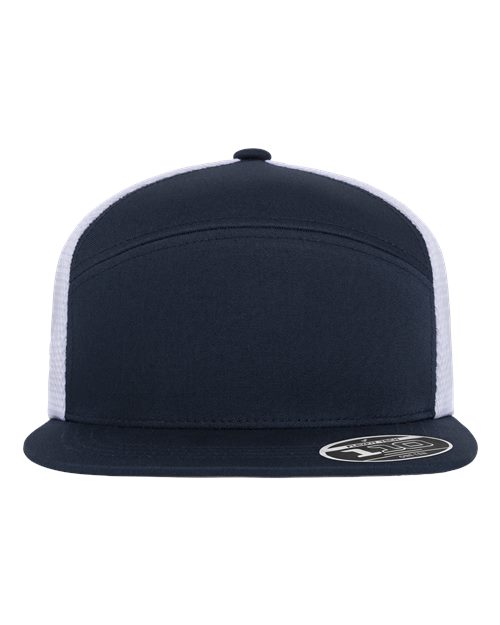 no-logo Flexfit 110 Mesh Arch Cap-Flexfit-Navy/ White-Adjustable-Thread Logic