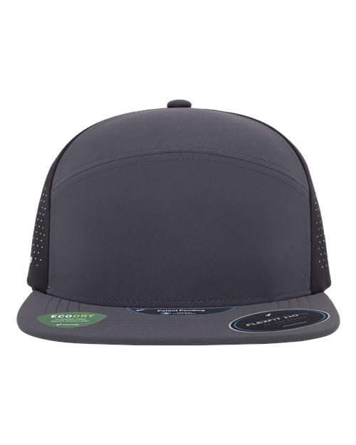 no-logo Flexfit 110 Premium Arch Perforated Cap-Flexfit-Charcoal/ Black-Adjustable-Thread Logic