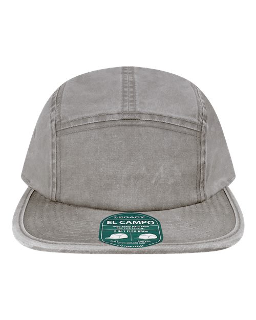 no-logo Legacy El Campo Five-Panel Camper Hat-Legacy-Storm Grey-Adjustable-Thread Logic