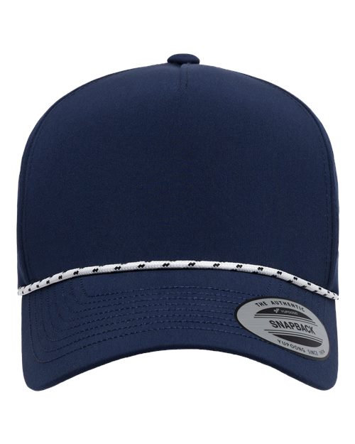 no-logo YP Classics Five-Panel Perforated Rope Cap-YP Classics-Navy-Adjustable-Thread Logic