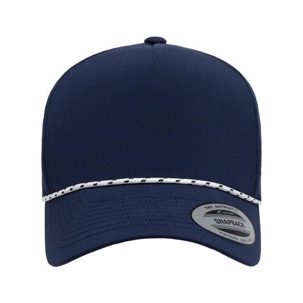 no-logo YP Classics Five-Panel Perforated Rope Cap-YP Classics-Navy-Adjustable-Thread Logic