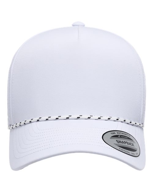 no-logo YP Classics Five-Panel Perforated Rope Cap-YP Classics-White-Adjustable-Thread Logic